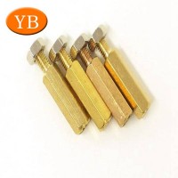 Cnc Turning Brass Pins Gold Plated Hollow Round Double Sided Thread Brass Tube Turning Parts